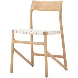 Gazzda Fawn chair houten eetkamerstoel whitewash met cotton webbing white 2001