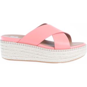 FitFlop - Eloise - Espadrille Sandalen - Coral - Hoge Sleehak