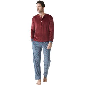 Herenpyjama met lange mouwen en mandarijnkraag JJBDP5400