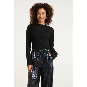 Smashed Lemon - 24788 - Zwarte Geribde Coltrui - Met Lurex