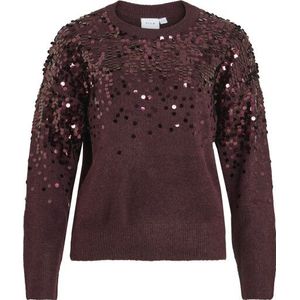 Vila - Visiquin O-neck - Gebreide Trui - Bordeauxrood - Dames