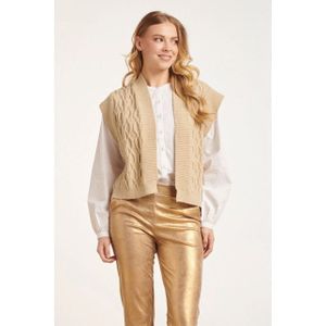 Smashed Lemon - Gebreide Gilet - Zwart - Gevlochten Structuur