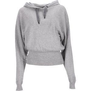 Brunello Cucinelli Verkleinde Hoodie in Grijze Kasjmier