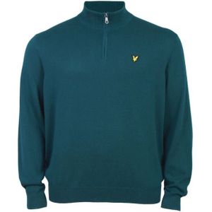 Lyle & Scott - Mid Knits - Truien - Blauw - Katoen - Quarter Zip