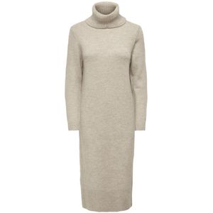 Only Onlbrandie ls rollneck dress knt n beige