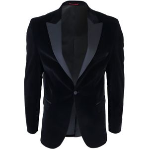 Heren - Zwart - Fluwelen Diner Smoking Colbert Blazer
