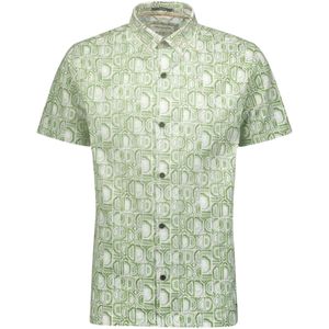 No Excess Overhemd korte mouw met print allover jersey green