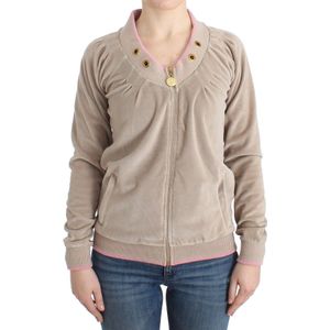 Cavalli Women's Beige velvet zipup sweater