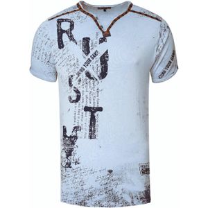 Rusty Neal - T-shirt - V-hals - Heren - Katoen - Normale Pasvorm