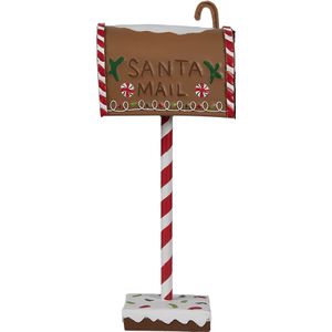 Clayre & Eef Kerstdecoratie brievenbus 14x8x37 cm metaal santa mail