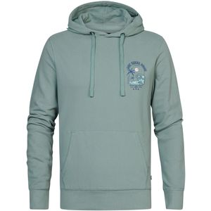 Petrol Industries Men sweater hooded print aqua