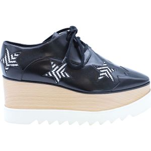 Stella McCartney Elyse Star Platform Veterschoen in Zwart Leer