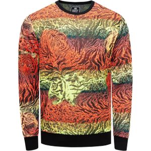 Rusty Neal - Neon Jacquard Tijger Trui - Heren Sweatshirt