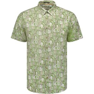 No Excess Overhemd korte mouw met print allover green