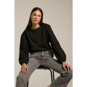 Homage to Denim - Longsleeve Sweater - Zwart - Met Schouderplooien