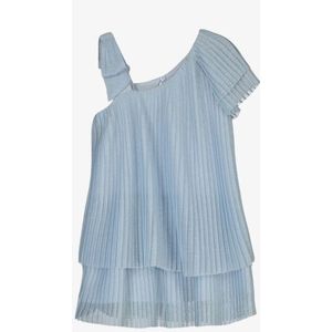Mayoral - Meisjes Jurk - Blauw - Plisse Lurex