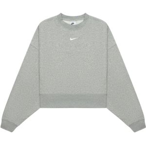 Nike - Sweatshirt - Grijs - Dames Box Fit - Effen met Klein Swoosh-logo