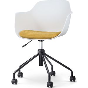 Nolon Nout-liz bureaustoel met okergeel zitkussen zwart onderstel