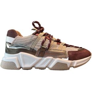 DWRS Label - Los Angeles Corduroy - Damesschoenen - Bordeaux / Beige
