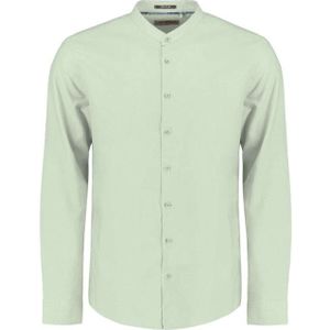 No Excess Shirt granddad solid with linen mint