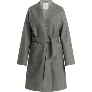 DreiMaster - Overgangsjas - Grijs Melange - Dames - Wollen Look