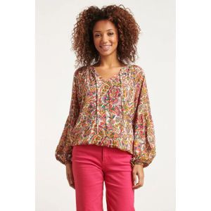 Smashed Lemon - 23669 - Dames Top - Multikleur - Bloemen Botanische Print