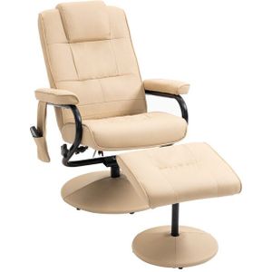 4goodz Relaxfauteuil met massagestoel met voetenbank kunstleer -