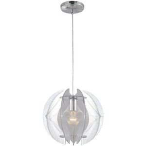 Globo Moderne hanglamp pollux l:32cm e27 metaal chrome