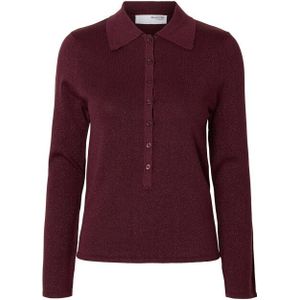 Gebreide Polo - Metallic - Lange Mouwen - Slim Fit