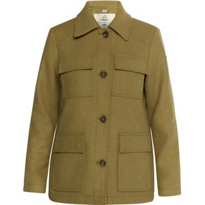 Dreimaster Tussenjas gemaakt van een wolmix Dames lichte olijf