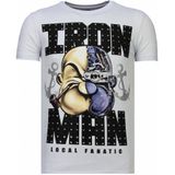 Local Fanatic Iron man popeye rhinestone t-shirt