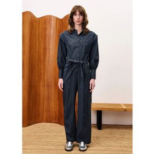 FRNCH - CHC25714 - Jumpsuit - Grijs met Krijtstreep - Lange Mouwen