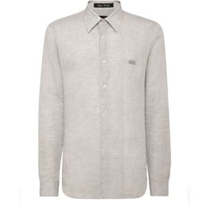 Philipp Plein - Sugar Daddy Cut LS - Linnen Overhemd - Grijs