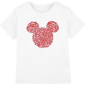 Disney Kinderen/kinderen mickey mouse hart oren silhouet valentijnsdag t-shirt