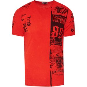 Rusty Neal - Gewassen Biker T-shirt - Heren - Normale Pasvorm - 100% Katoen