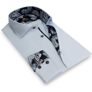 Circle of Gentlemen Lancelot effen overhemd met contrasten stretch kwaliteit