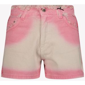MSGM - MS003 - Korte Broek - Flamingoroze - Katoen - Gerafeld