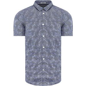 Pepe Jeans - Steve Slim Fit - Overhemd - Blauw Wit - Korte Mouwen