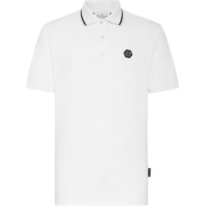 Philipp Plein - Slim Fit Polo Shirt SS Paisley Strass - Wit - Katoen