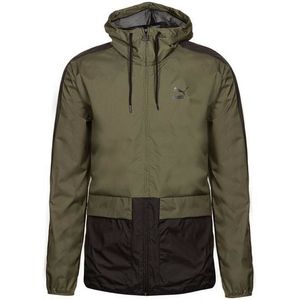 Puma - Graphic Logo - Heren Hoodie - Groen Zwart - Zip Up