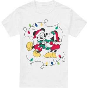 Disney Heren mickey & minnie mouse kus kerstmis t-shirt