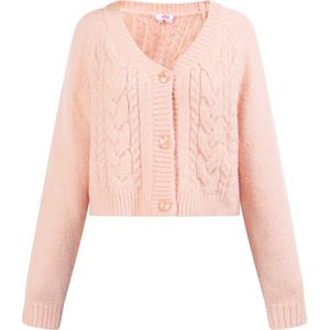 myMo - Blonda - Vest - Cropped - Met Kabelpatroon - Zacht Garenmix