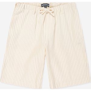 Emporio Armani jongens gestreepte linnen shorts in ivoor