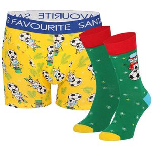 Apollo Heren kerst boxershort + sokken cadeau set favourite santa giftbox