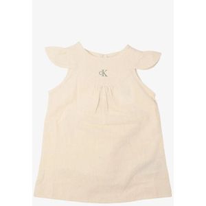 Calvin Klein - Baby Linnen Jurk - Oyster Gray