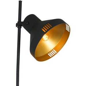 Mexlite Industriële vloerlamp - metaal industrieel e27 l: 38cm voor binnen woonkamer eetkamer zwart