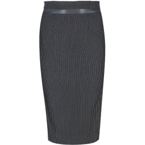 Kokerrok - Zwart - Hoge Taille - Leren Details