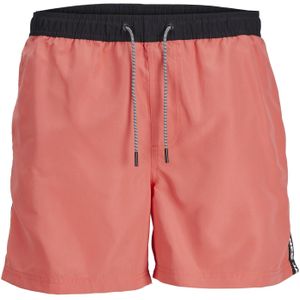 Jack & Jones Heren zwemshorts jpstfiji black tape effen hot coral