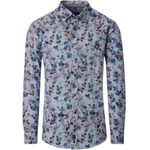 Casa Moda - Heren Overhemd - 454483100 - Blauw - 100% Katoen