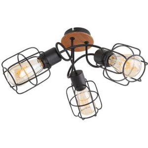 Globo Plafondlamp met 3 gebogen metalen staven | e27 | | 3-lichts | industrieel | plafondspots
